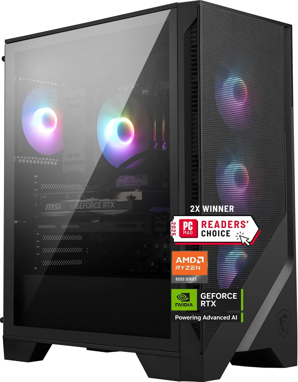 msi Codex Z2 Gaming Desktop: AMD R7-8700F, GeForce RTX 5070, 32GB DDR5, 2TB m.2 NVMe SSD